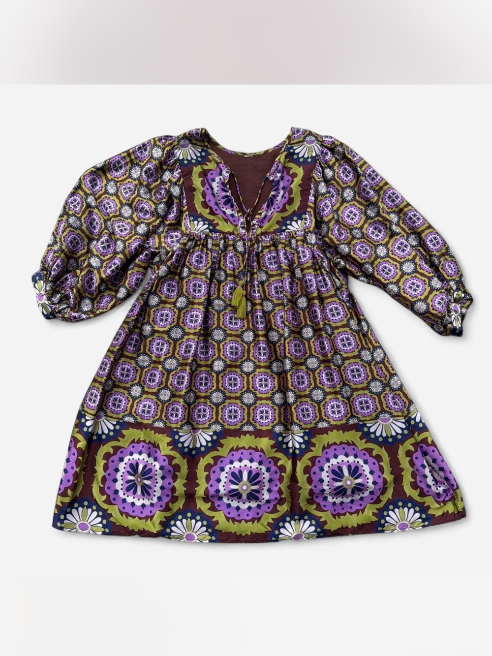 NEW Uncle Frank Medallion Border Dress Purple Medium